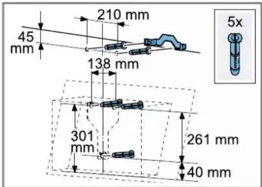 210 mm 45 mm 138 mm 301 mm 261 mm 40 mm 5x