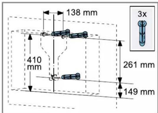138 mm 410 mm 261 mm 149 mm 3x