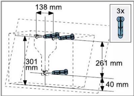 138 mm 301 mm 261 mm 40 mm 3x
