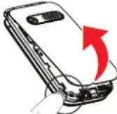 DORO Primo 805 - SIM card, memory card and battery Remove the battery cover - 1