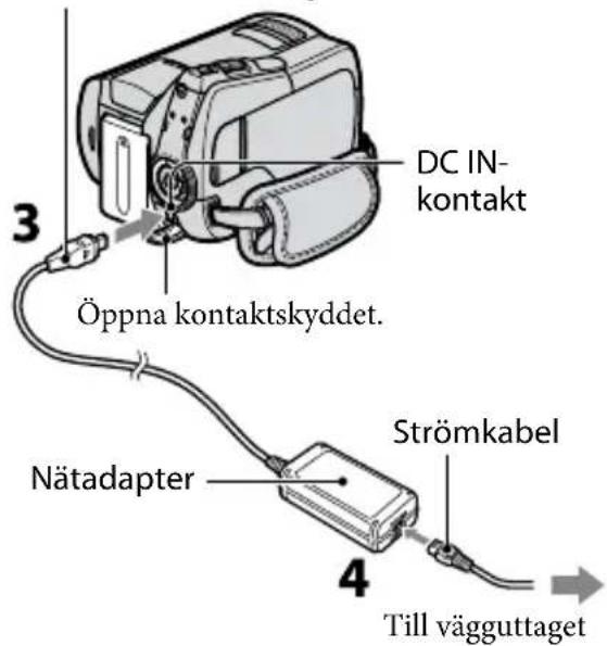 SONY DCR-SR46E - Steg 1: Ladda batteriet - 1