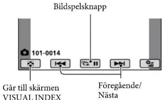 SONY DCR-SR46E - Peka på fliken och peka sedan på den stillbild som du vill spela upp. - 1