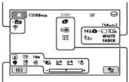 SONY DCR-SR46E - Indikatorer, när der foretages ændringer - 1