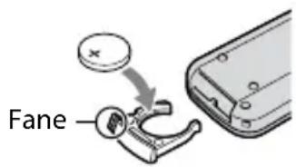 SONY DCR-SR46E - Sådan skifter du batteriet i fjernbetjeningen (DCR-SR55E/SR65E/SR75E/SR85E) - 1