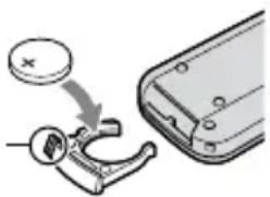 SONY DCR-SR46E - Kaukosäätimen pariston vaihtaminen (DCR-SR55E/SR65E/SR75E/SR85E) - 1