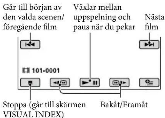 SONY DCR-SR46E - Peka på fliken och peka sedan på den film som du vill spela upp. - 1