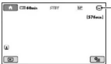 SONY DCR-SR46E - Sådan bekræftes optagemedieindstillingen - 1