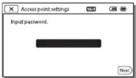 SONY FDR-AXP35 - Jos tiedät langattoman tukiaseman SSID:n ja salasanan - 1