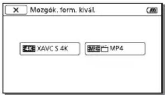 Mozgók. form. kivál. 4K: XAVC S 4K MP4