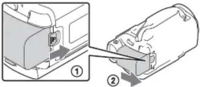 SONY FDR-AXP35 - Akun irrottaminen - 1
