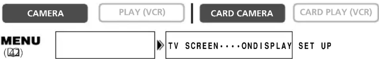 CAMERA PLAY (VCR) CARD CAMERA CARD PLAY (VCR) MENU (42) TV SCREEN...ONDISPLAY SET UP