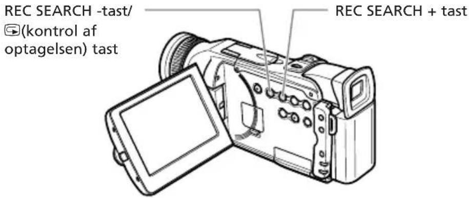 REC SEARCH -tast/ (kontrol af optagelsen) tast REC SEARCH + tast