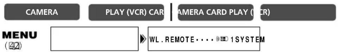 CAMERA PLAY (VCR) CAR | CAMERA CARD PLAY (VCR) MENU (42) WL REMOTE... 1 SYSTEM