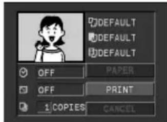 DEFAULT DEFAULT DEFAULT OFF PAPER OFF PRINT 1 COPIES CANCEL
