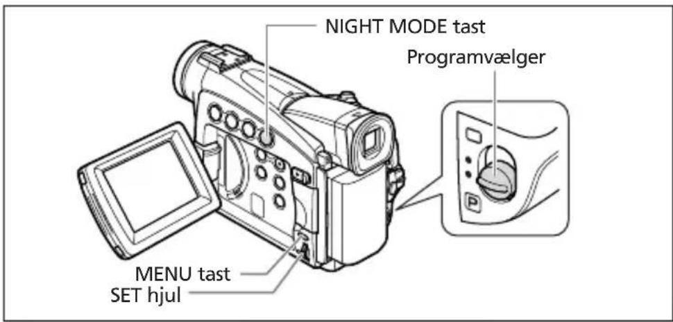 NIGHT MODE tast Programvælger MENU tast SET hjul