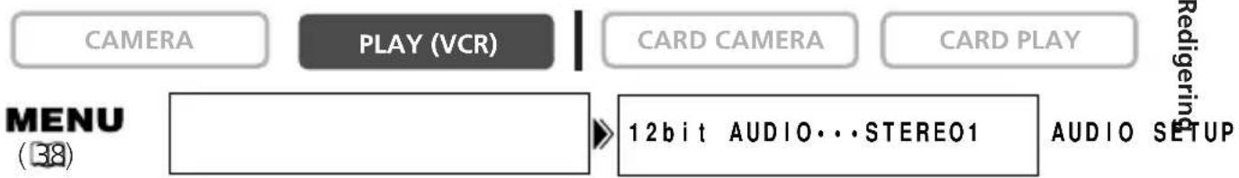 CAMERA PLAY (VCR) CARD CAMERA CARD PLAY MENU (38) 12 bit AUDIO...STEREO1 AUDIO SETUP