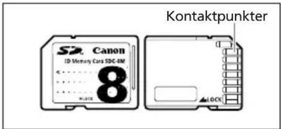 Kontaktpunkter Canon 3D Memory Card SDC-4M 8 LOCK