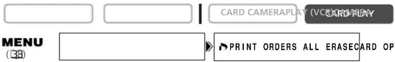 CARD CAMERAPLAY (VCE) CARDPLAY MENU (38) PRINT ORDERS ALL ERASECARD OP