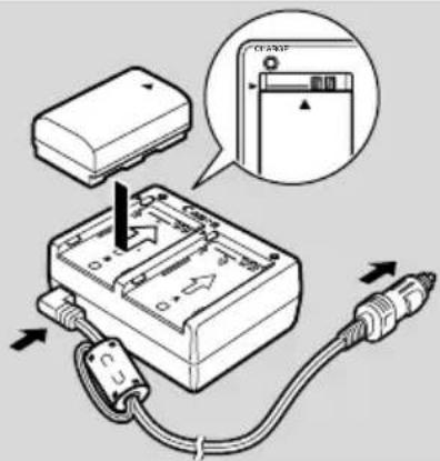 CANON MV500i - Oplad BP-500 seriens batteripakker med strøm fra et bilbatteri. - 1