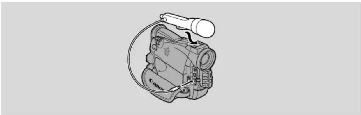 CANON MV500i - Tilslutning af en ekstern mikrofon: - 1