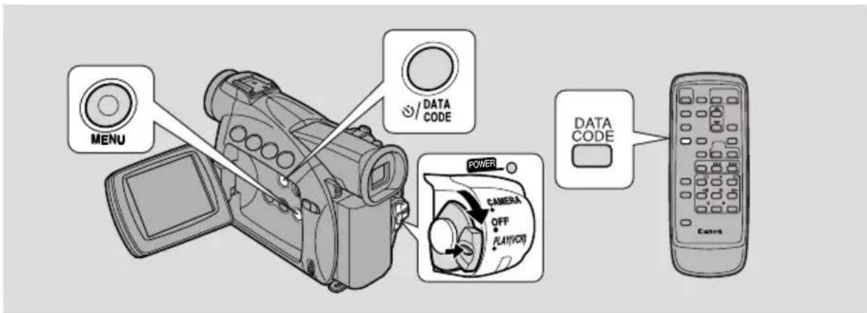 MENU DATA CODE POWER CAMERA OFF PLAYVIEW DATA CODE Camero