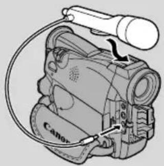 CANON MV500i - Sådan tilsluttes en ekstern mikrofon: - 1