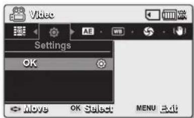 Video Settings OK Move OK Select MENU Edit