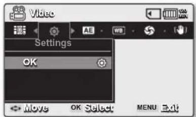 Video Settings OK Move OK Select MENU Exit
