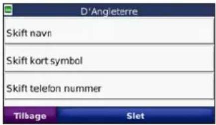 D'Angleterre Skift navn Skift kort symbol Skift telefon nummer Tilbage Slot