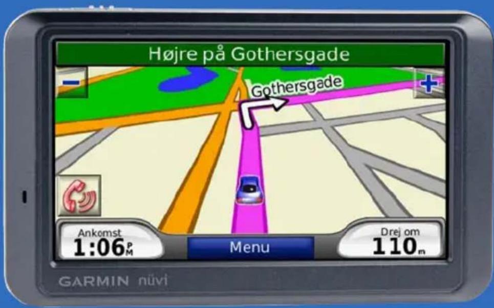 Højre på Gothersgade Gothersgade Ankomst 1:06P M Menu Drej om 110m GARMIN nüvi