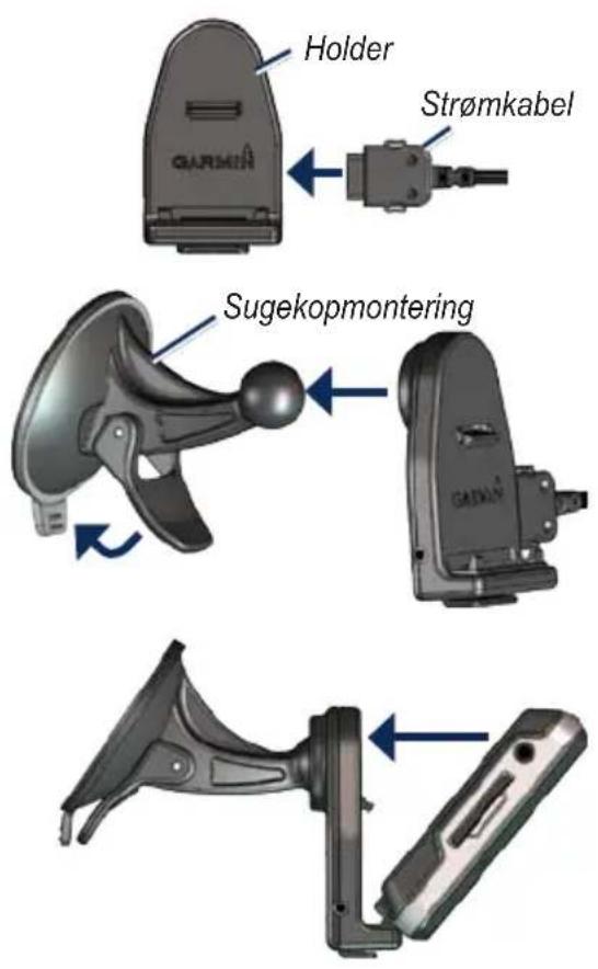 Holder Strømkabel Sugekopmontering