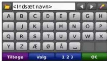 GARMIN nüvi 770 - Sådan bruger du tastaturet på skærmen - 1