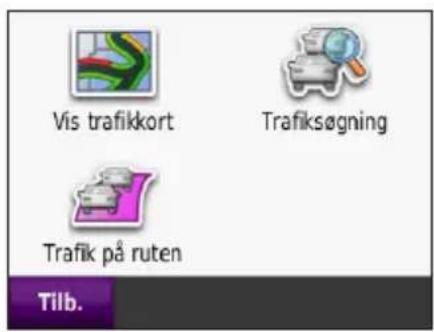 Vis trafikkort Trafiksøgning Trafik på ruten Tilb.