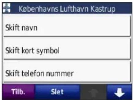 Københavns Lufthavn Kastrup Skift navn Skift kort symbol Skift telefon nummer Tilb. Slet