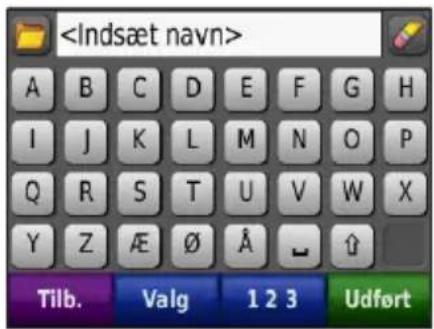 GARMIN nüvi 500 - Brug af skærmtastaturet - 1