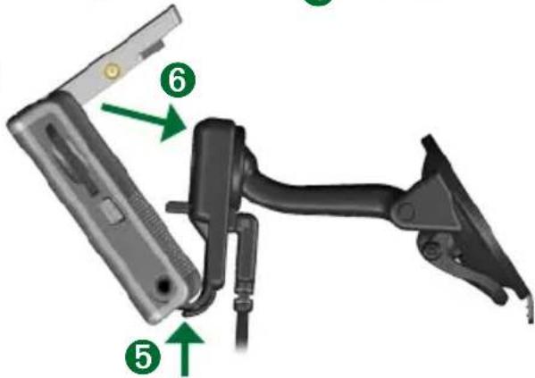 Diagram of a mechanical device with numbered components and directional arrows indicating parts of motion or assembly.