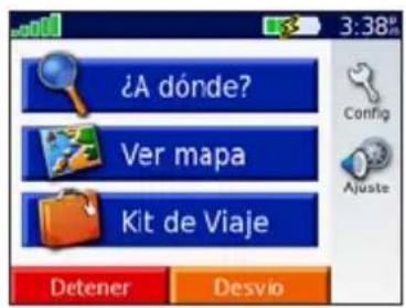 ¿A dónde? Ver mapa Kit de Viaje Detener Desvio 3:38' Config Ajuste