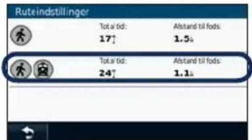 Ruteindstillinger Total tid: Alstand til fods: 17↑ 1.5↓ Total tid: Alstand til fods: 24↑ 1.1↓