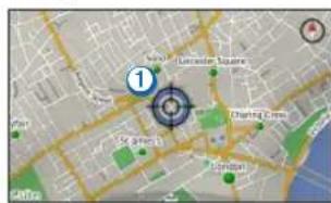 Map image with labeled locations including Lincoln Square, Charing Cross, and St James, marked with numbered markers ① and ②.