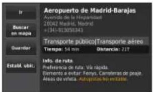 Ir Aeropuerto de Madrid-Barajas Avenida de la Hispaniola 20042 Madrid, Madrid +1341-923058343 Buscar en mapa Guardar Transporte público[Transporte aéreo] Tiempo: 54 min Distancia: 217 Estaté, ubic. Info. de ruts Preferencia de ruta. Via rúcleo. Elemento a evitar Ferro, Carreteras de peaje. Areas de vírica. Autoquitas No en Estée.