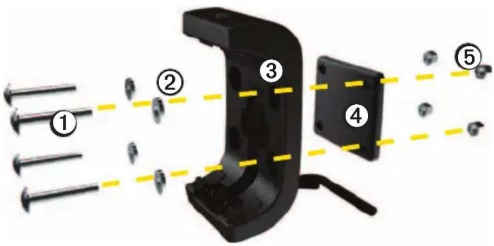 GARMIN Montana Rugged Mount - Een AMPS-basisplaat aan de steun bevestigen - 1