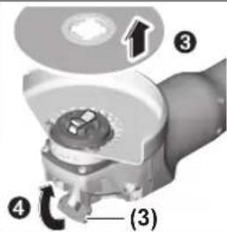 Technical diagram of a mechanical component with numbered parts and labeled section (3)