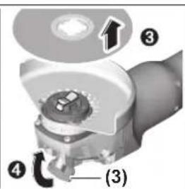 Technical diagram of a mechanical device with numbered components and labeled parts