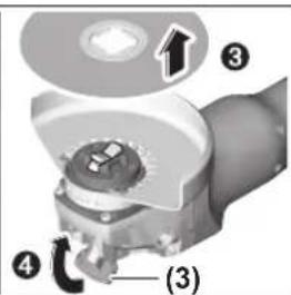 Technical diagram of a mechanical device with numbered parts labeled 1, 3, and 4