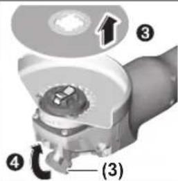 Technical diagram of a mechanical component with numbered parts and labeled section (3)