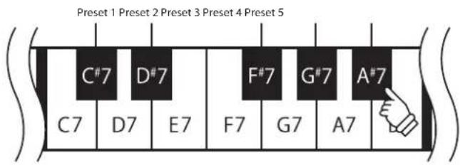 Preset 1 Preset 2 Preset 3 Preset 4 Preset 5 C#7 D#7 F#7 G#7 A#7 C7 D7 E7 F7 G7 A7