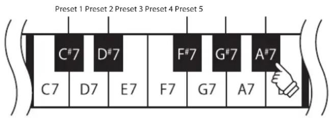 Preset 1 Preset 2 Preset 3 Preset 4 Preset 5 C#7 D#7 F#7 G#7 A#7 C7 D7 E7 F7 G7 A7