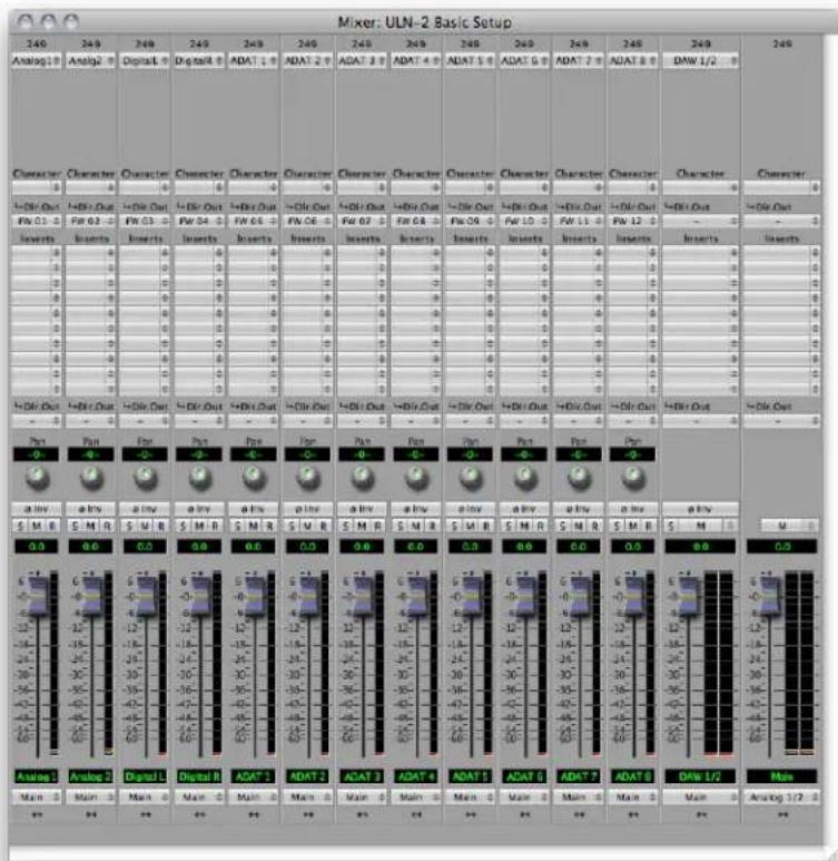 Mixer: ULN-2 Basic Setup Analog 10 Analog 2 Digital 3 Digital 4 ADAT 5 ADAT 6 ADAT 7 ADAT 8 DAW 1/2 Character Character Character Character Character Character Character Character Character Character Character Character Character Character Character Character Character +Dir Out +Dir Out +Dir Out +Di…