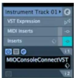 Instrument Track 01 VST Expression MIDI Inserts Inserts MIOConsoleConnectVST
