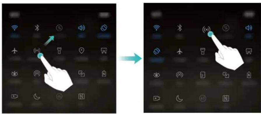 Diagram showing hand cursor clicking on a smartphone keyboard before and after transformation, with Chinese UI icons and labels